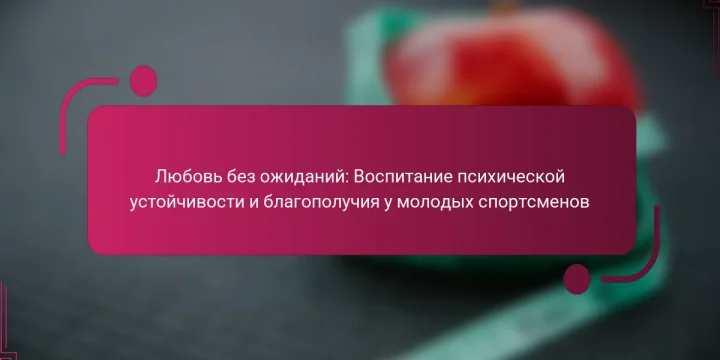 Любовь без ожиданий: Воспитание психической устойчивости и благополучия у молодых спортсменов