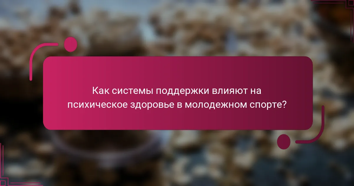 Как системы поддержки влияют на психическое здоровье в молодежном спорте?