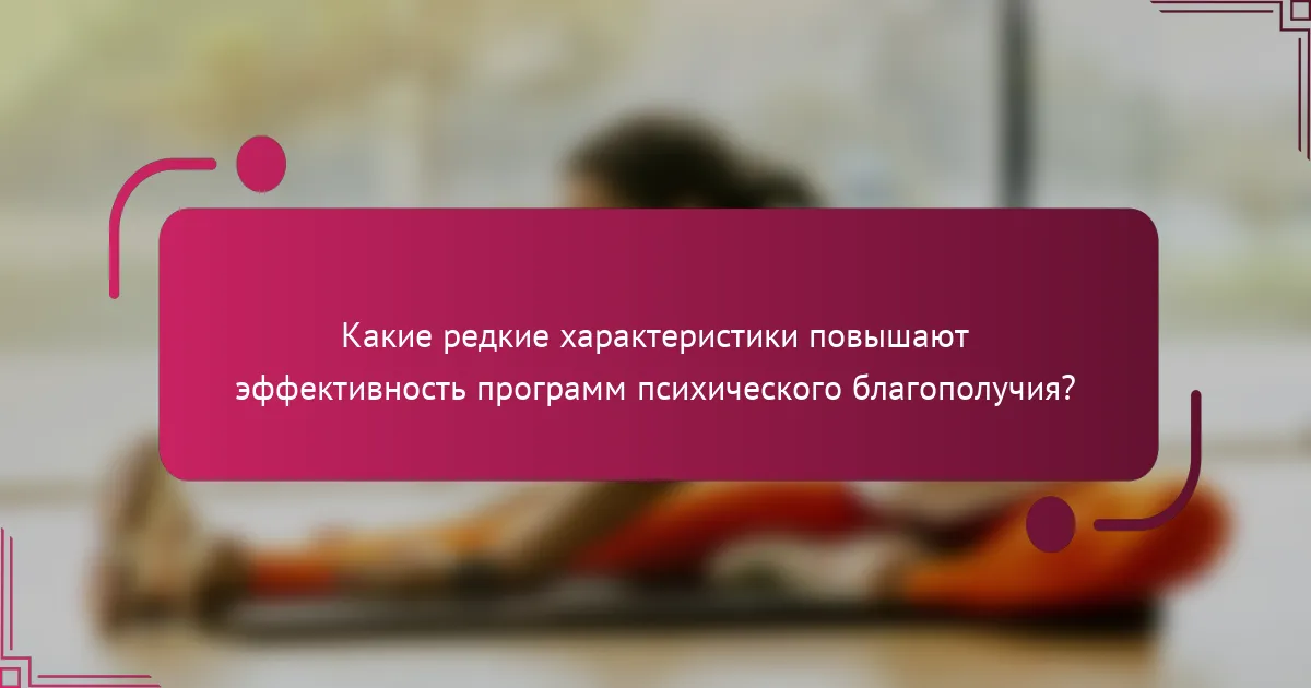 Какие редкие характеристики повышают эффективность программ психического благополучия?