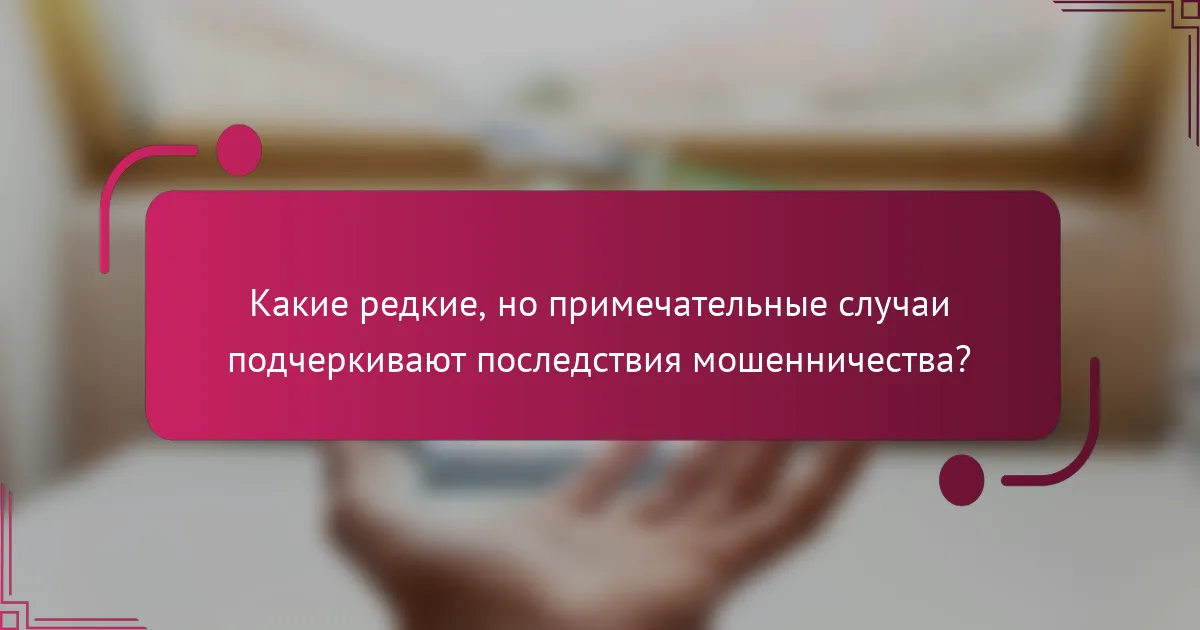 Какие редкие, но примечательные случаи подчеркивают последствия мошенничества?